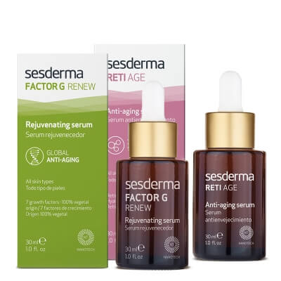 Sesderma Reti Age Serum + Factor G - Rejuvenating Serum ZESTAW Serum przeciwzmarszczkowe 30 ml + Serum z pęcherzykami lipidowymi 30 ml
