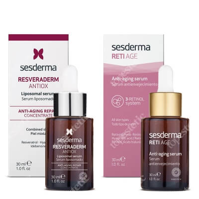 Sesderma Reti Age Serum + Resveraderm Serum ZESTAW Serum przeciwzmarszczkowe 30 ml + Serum liposomowe 30 ml