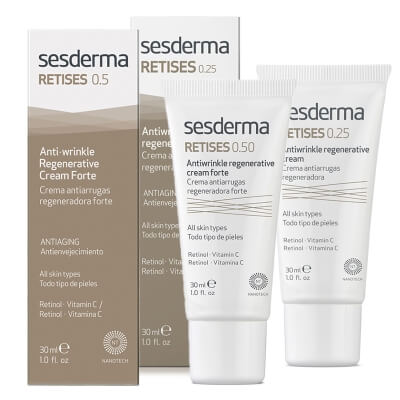 Sesderma Retises 0,25% + Retises 0,5% ZESTAW Regenerujący krem przeciwzmarszczkowy 30 ml + Regenerujący krem przeciwzmarszczkowy 30 ml
