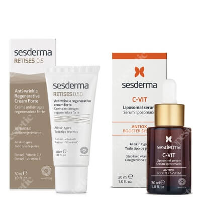 Sesderma Retises 0,5% + C-VIT ZESTAW Regenerujący krem przeciwzmarszczkowy 30 ml + Serum liposomowe 30 ml