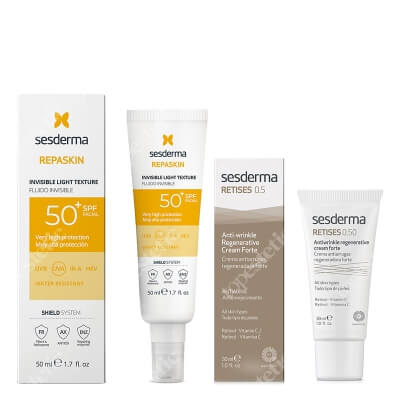 Sesderma Retises 0,5% + Repaskin Fluido Invisible SPF 50+ New ZESTAW Regenerujący krem przeciwzmarszczkowy 30 ml + Emulsja 50 ml