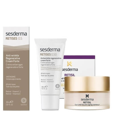 Sesderma Retises 0,5% + Retisil Eye and Lip Pro-Aging Contour ZESTAW Regenerujący krem przeciwzmarszczkowy 30 ml + Krem do intensywnej pielęgnacji konturu oczu i ust 30 ml