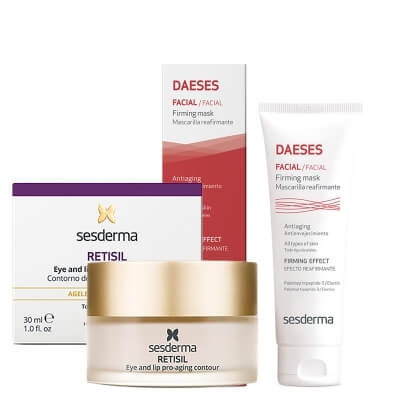 Sesderma Retisil Eye and Lip Pro-Aging Contour + Daeses Mask ZESTAW Krem do intensywnej pielęgnacji konturu oczu i ust 30 ml + Maseczka liftingująca do twarzy 75 ml