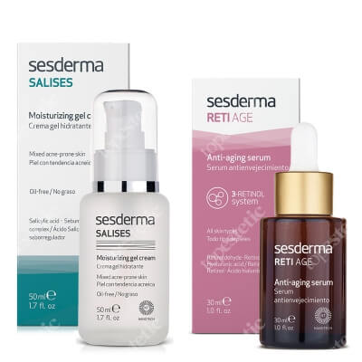 Sesderma Salises Gel Cream + Reti Age Serum ZESTAW Krem-żel nawilżający 50 ml + Serum przeciwzmarszczkowe 30 ml