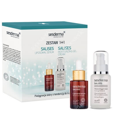 Sesderma Salises Pielęgnacja Skóry Tłustej ZESTAW Krem-żel nawilżający 50 ml + Serum liposomowe 30 ml Kartonik