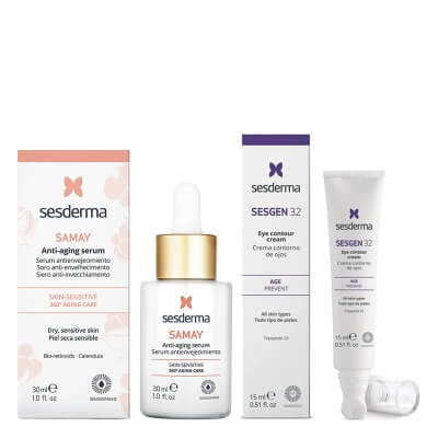 Sesderma Samay Anti Aging Serum + Sesgen 32 Eye Contour Cream ZESTAW Serum przeciwstarzeniowe 30 ml + Krem kontur oczu 15 ml