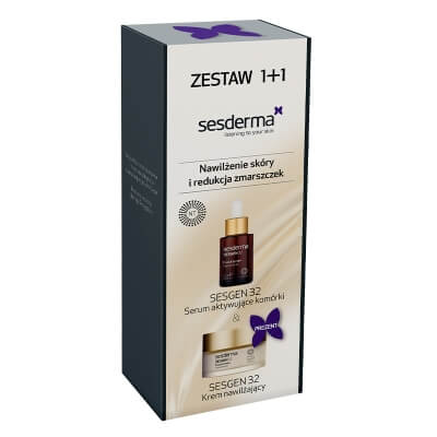 Sesderma Sesgen 32 Cream + Sesgen 32 Serum ZESTAW Krem odżywczy aktywujący komórki 50 ml + Serum aktywujące komórki 30 ml Kartonik