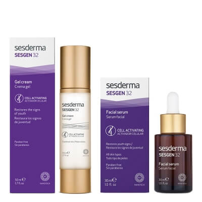 Sesderma Sesgen 32 Gel Cream + Sesgen 32 Serum ZESTAW Przeciwstarzeniowy krem - żel do twarzy 50 ml + Serum aktywujące komórki 30 ml