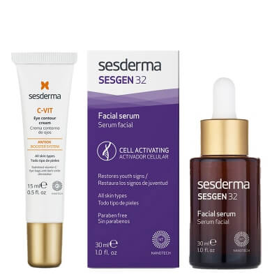 Sesderma Sesgen 32 Serum + C-VIT Eye Contour Cream ZESTAW Serum aktywujące komórki 30 ml + Krem pod oczy 15 ml