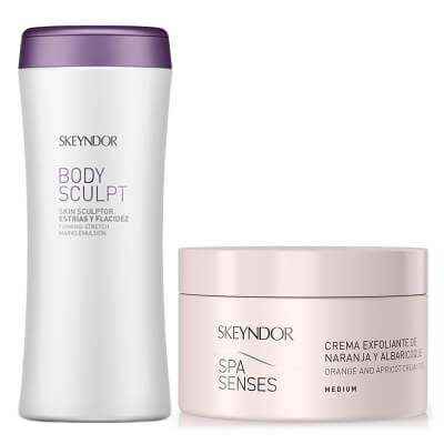 Skeyndor Body Care ZESTAW Peeling do ciała z pomarańczą i morelą 200 ml + Emulsja ujędrniająca 250 ml