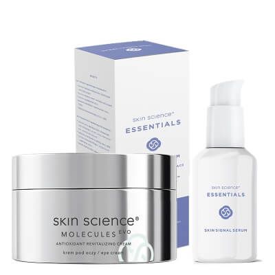 Skin Science Revitalizing Skin ZESTAW Ujędrniająco-liftingujące serum anti-aging z podwójnie aktywnym 0,5% peptydem miedziowym 30 g + Antyoksydacyjny odmładzający krem pod
