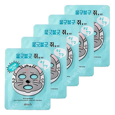 Skin79 Animal Mask - For Mouse with Blemishes ZESTAW Oczyszczająca maska w płacie 23 g x 5