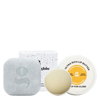 Soap For Globe Day Care ZESTAW Kostka myjąca - peelingująca 1 szt. + Masełko do ust mango 15g. + <asło do ciała z olejem kokosowym 180 ml + Puszka M 1 szt