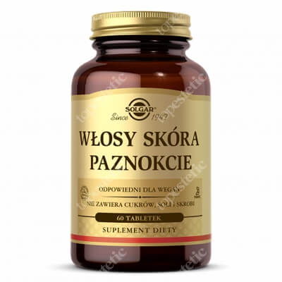 Solgar Włosy, Skóra, Paznokcie dla wsparcia skóry, włosów i paznokci 60 tabletek