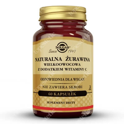 Solgar Naturalna Żurawina Wielkoowocowa Z dodatkiem witaminy C 60 kapsułek