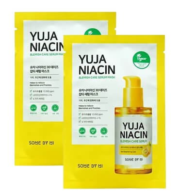 Some By Mi 30 Days Blemish Care Mask x 2 ZESTAW Rozjaśniająca maska na płachcie 1 szt. x 2
