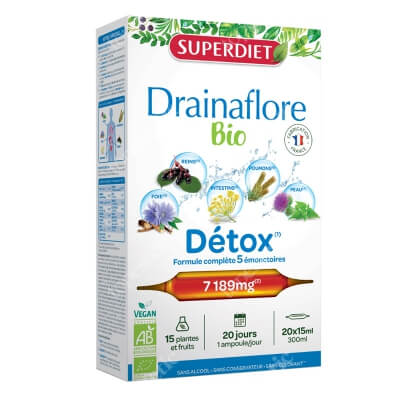 Super Diet Drainaflore Bio Detox Suplement diety 20x15 ml