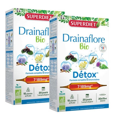 Super Diet Drainaflore Detox Set ZESTAW Detoksykacja 40x 15 ml