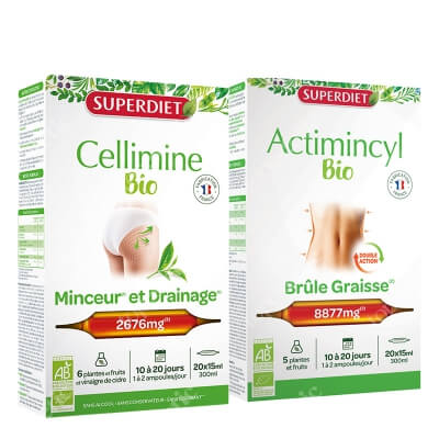 Super Diet Super Slim ZESTAW Spalanie tłuszczu 20x15ml + Wyszczuplanie 20x15 ml