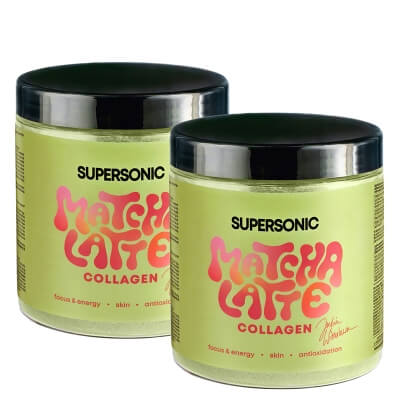 Supersonic Matcha Latte Collagen Duo Pack ZESTAW Matcha latte z kolagenem i mleczkiem kokosowym 280 g x 2