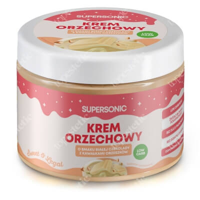 Supersonic Peanut Spread Low Carb Krem orzechowy crunchy o smaku białej czekolady z kawałkami orzeszków 250 g