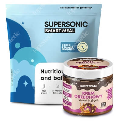 Supersonic Peanut Spread + Smart Meal ZESTAW Krem orzechowy 160 g + Posiłek - ciasteczkowo-bananowe smoothie 1300 g