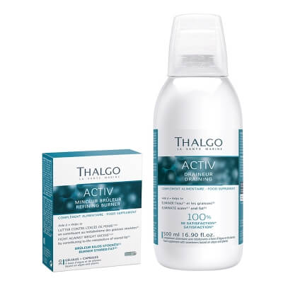Thalgo Activ Kit ZESTAW Kuracja wyszczuplająco-antycellulitowa 30 kaps. + Kuracja drenująca 500 ml