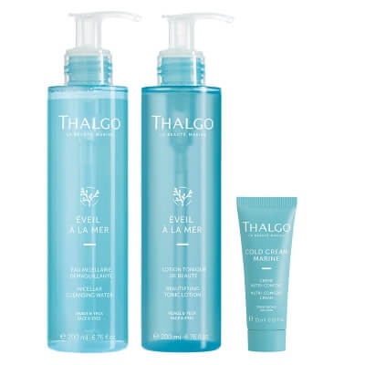 Thalgo Clean Routine ZESTAW Oczyszczająca woda micelarna 200 ml + Upiększający tonik 200 ml + Lekki krem odżywczy 15 ml GRATIS