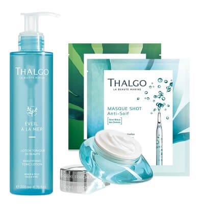 Thalgo Hydrating And Lift ZESTAW Tonik 200 ml + Nawilżająco -orzeźwiający krem-żel 50 ml + Maska w płachcie 20 ml + Maska w płachcie 20 ml