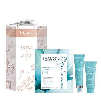 Thalgo Hydrating Beauty Kit ZESTAW Maska w płachcie 20 ml + Balsam do ust 15 ml + Nawilżająco - otulający krem 15 ml