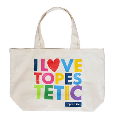 Topestetic (R) Plażowa Torba I Love Topestetic Materiałowa Duża (kolor naturalny ) 1 szt