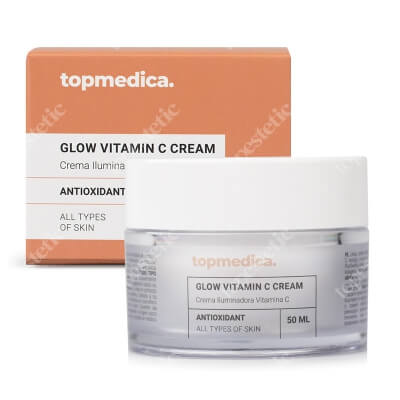 topmedica Glow Vitamin C Cream Krem rozświetlająco-nawilżający z trzema formami witaminy C i ekstraktem z owoców pomarańczy 50 ml