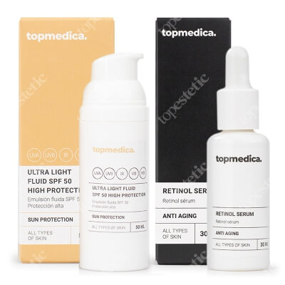 topmedica Odnowa i Ochrona ZESTAW Serum z retinolem 30 ml + Ultra lekki fluid 50 ml