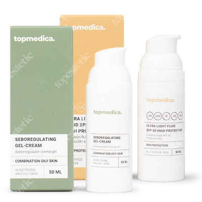 topmedica Pielęgnacja Skóry Tłustej ZESTAW Żel seboregulujący 50 ml + Ultra lekki fluid 50 ml