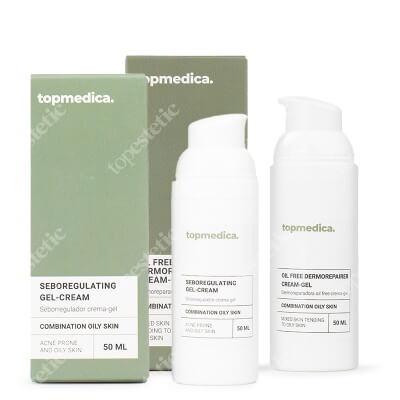 topmedica Pielęgnacja Skóry Trądzikowej ZESTAW Krem - żel naprawczy 50 ml + Żel seboregulujący 50 ml