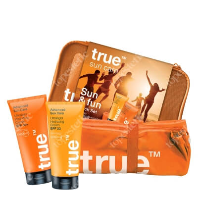True Sun and Fun Beach Set ZESTAW Krem SPF 30 50 ml + Krem SPF 50+ 50 ml + Ręcznik 140 x 70 cm + Kosmetyczka 1 szt