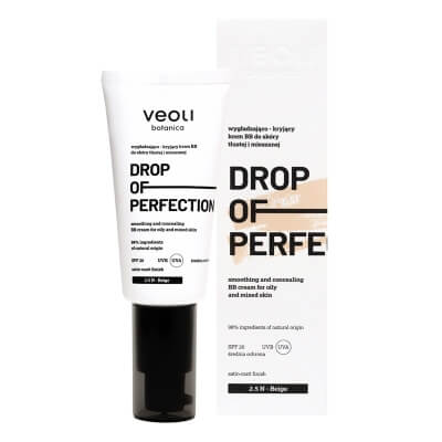 Veoli Botanica Drop of Perfection Wygładzająco-kryjący krem BB o lekkiej formule z kwasem hialuronowym (kolor Beige 2.5 N) 30 ml