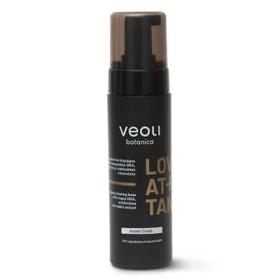 Veoli Botanica Love at First Tan Amber Crush Ekspresowa brązująca pianka z wegańskim DHA, erytrulozą i ekstraktem z bursztynu 200 ml