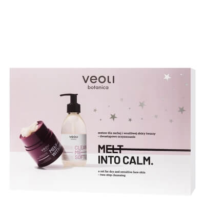 Veoli Botanica Melt into Calm ZESTAW Emulgujące masełko do zmywania makijażu 40 g + Nawilżająco - łagodzący żel do mycia twarzy 190 ml