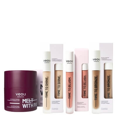 Veoli Botanica Perfect Trio with Passion ZESTAW Masełko do zmywania makijażu 40 g + Rozświetlacz w kremie 10 ml + Kremowy róż do policzków 10 ml + Bronzer w kremie 10 ml