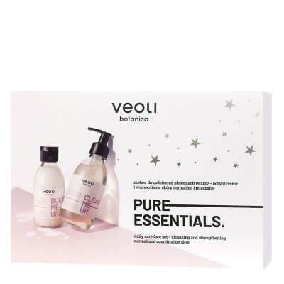 Veoli Botanica Pure Essential ZESTAW Oczyszczająco - odświeżający żel do mycia twarzy 190 ml + Nawilżająco-odbudowujący tonik z ceramidami i kwasem hialuronowym 150 ml