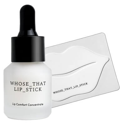 Whose That Lip Stick Lip Comfort Pad + Lip Comfort Concentrate ZESTAW Maska na usta wielokrotnego użytku 1 szt + Serum przeciwzmarszczkowe 13 ml
