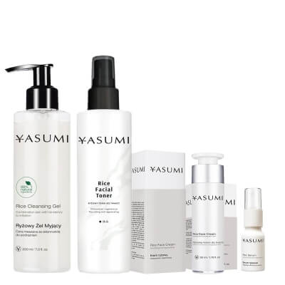 Yasumi Ryżowy Rytuał ZESTAW Żel 200 ml + Tonik 200 ml + Serum 15 ml + Krem 50 ml