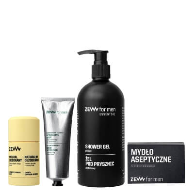 Zew For Men Men Care ZESTAW Dezodorant w sztyfcie 80 ml + Mydło 85 ml + Żel pod prysznic 400 ml + Krem po goleniu 80 ml