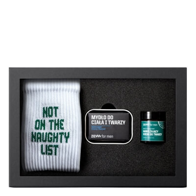 Zew For Men (Nie)Grzeczny Podróżnik ZESTAW Krem 30 ml + Mydło 85 ml + Mydelniczka (kolor srebrny) 1 szt. + Skarpety 1 para