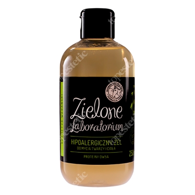 Zielone Laboratorium Hipoalergiczny Żel Do Mycia Twarzy i Ciała Proteiny owsa 250 ml