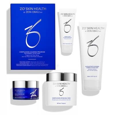 ZO Skin Health Complexion Clearing Program ZESTAW Żel oczyszczający 200 ml + Pasta złuszczająca 65 g + Płatki oczyszczające 60 szt + Maska 85 g