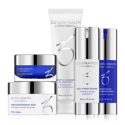 ZO Skin Health Skin Brightening Program ZESTAW Preparat oczyszczający 60 ml + Pasta złuszczająca 16,2 g + Płatki oczyszczające 30 szt + Serum 30 ml + Preparat rozjaśniający 30 ml