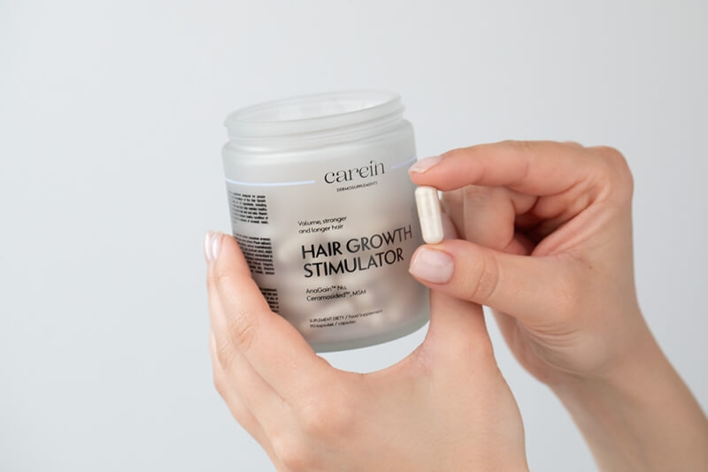 Carein Hair Growth Stimulator 90 Days ZESTAW Telogenowe wypadanie włosów 90 kapsułek + Uzupełnienie 90 kaps x 2