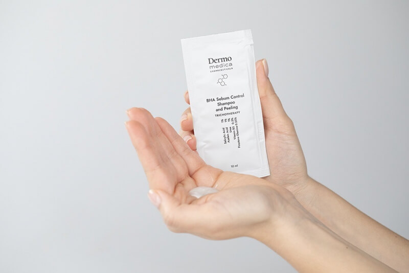 Dermomedica BHA Sebum Control Shampoo and Peeling Trychologiczny szampon i peeling oczyszczający do skóry z nadprodukcją sebum 10 x 10 ml